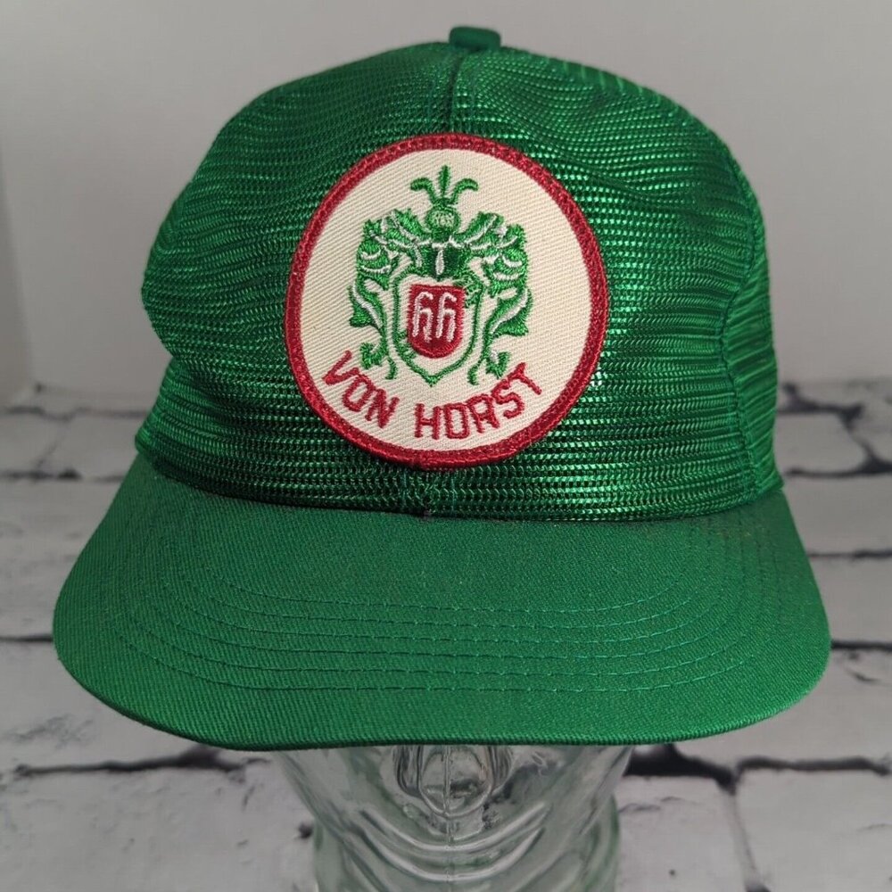 Von Horst Vintage Green Snapback Trucker Hat Adjustable Ball Cap